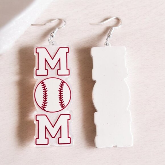 BASEBALL MOM DANGLE EARRING - Picture 2 of 4
